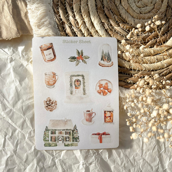 Snowy Christmas sticker sheet