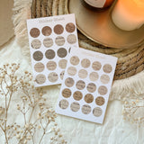 Vintage ephemera dots sticker sheet