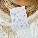 Gentle leaves and flowers sticker sheet