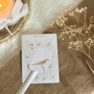 Vintage bird post stamp sticker sheet