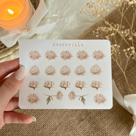 vintage flower essentials sticker sheet