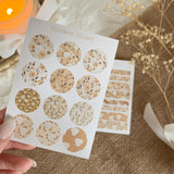 yellow flowers dots and washi tape sticker sheet