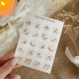 Flowery dots sticker sheet | deco stickers