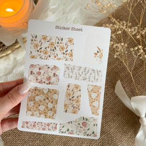 flower paper scraps sticker sheet