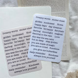 Dreamy typed words sticker sheet, bullet journal stickers