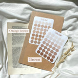 Brown dots mini sticker sheet, for journaling or pen paling