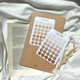 Brown dots mini sticker sheet, for journaling or pen paling