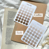 Brown dots mini sticker sheet, for journaling or pen paling