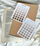 Brown dots mini sticker sheet, for journaling or pen paling