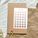 Soft colored dots sticker sheet for journaling or penpaling