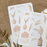 Flower vases sticker sheet for journaling and penpaling