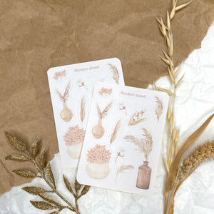 Flower vases sticker sheet for journaling and penpaling