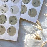 Green branches dots or circle sticker sheet for journaling and penpaling