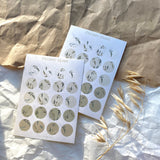 Green branches dots or circle sticker sheet for journaling and penpaling