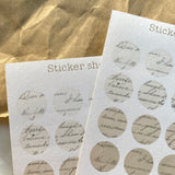 Vintage ephemera dots or circle sticker sheet for journaling and penpaling