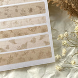 Brown botanical Washington tape Sticker Sheet for Journaling and penpaling