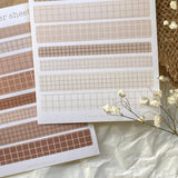 Brown and red grid Washington tape Sticker sheet