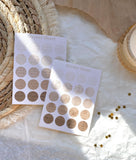 Vintage brown dots sticker sheet for journaling and penpaling