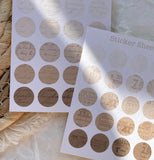 Vintage brown dots sticker sheet for journaling and penpaling