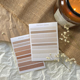 Brown and red grid Washington tape Sticker sheet