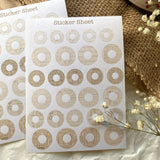 Vintage handwriting and ticket circle Sticker Sheet