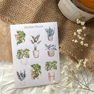 Boho plants sticker sheet for journaling and penpaling