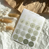 Botanical dots sticker sheet for journaling and penpaling