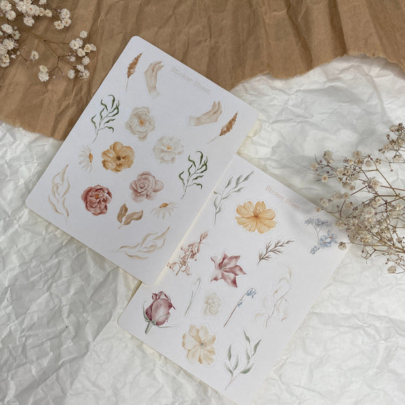 Spring flowers Sticker sheet for journaling or penpaling