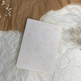 golden moon sticker sheet for journaling and penpaling